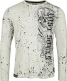 Rock Rebel by EMP Grijs shirt met lange mouwen met print aan de voorkant en oil wash - Heren - M