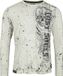 Rock Rebel by EMP Grijs shirt met lange mouwen met print aan de voorkant en oil wash - Heren - M
