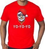 Bellatio Decorations Shoppartners Bv Grote maten Gangster / rapper Santa fout Kerstshirt / Kerst t-shirt rood voor heren - Kerstkleding / Christmas outfit XXXL