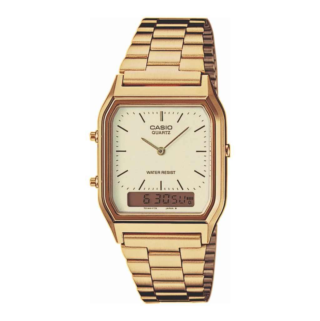 Casio Vintage Edgy AQ-230GA-9DMQYES Dameshorloge - Goudkleurig