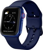 By Qubix - Soft siliconen bandje met gespsluiting - Nachtblauw - Geschikt voor Apple Watch 44mm / 45mm / 46mm / 49mm