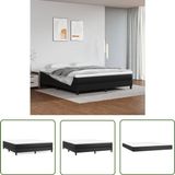 vidaXL Boxspringbed met matras, kunstleer, zwart, 160x200 cm