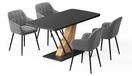 Vicco Ensemble de table à manger "Fenaro", Noir/Chêne doré, 120x80cm | avec 4 chaises de salle à manger