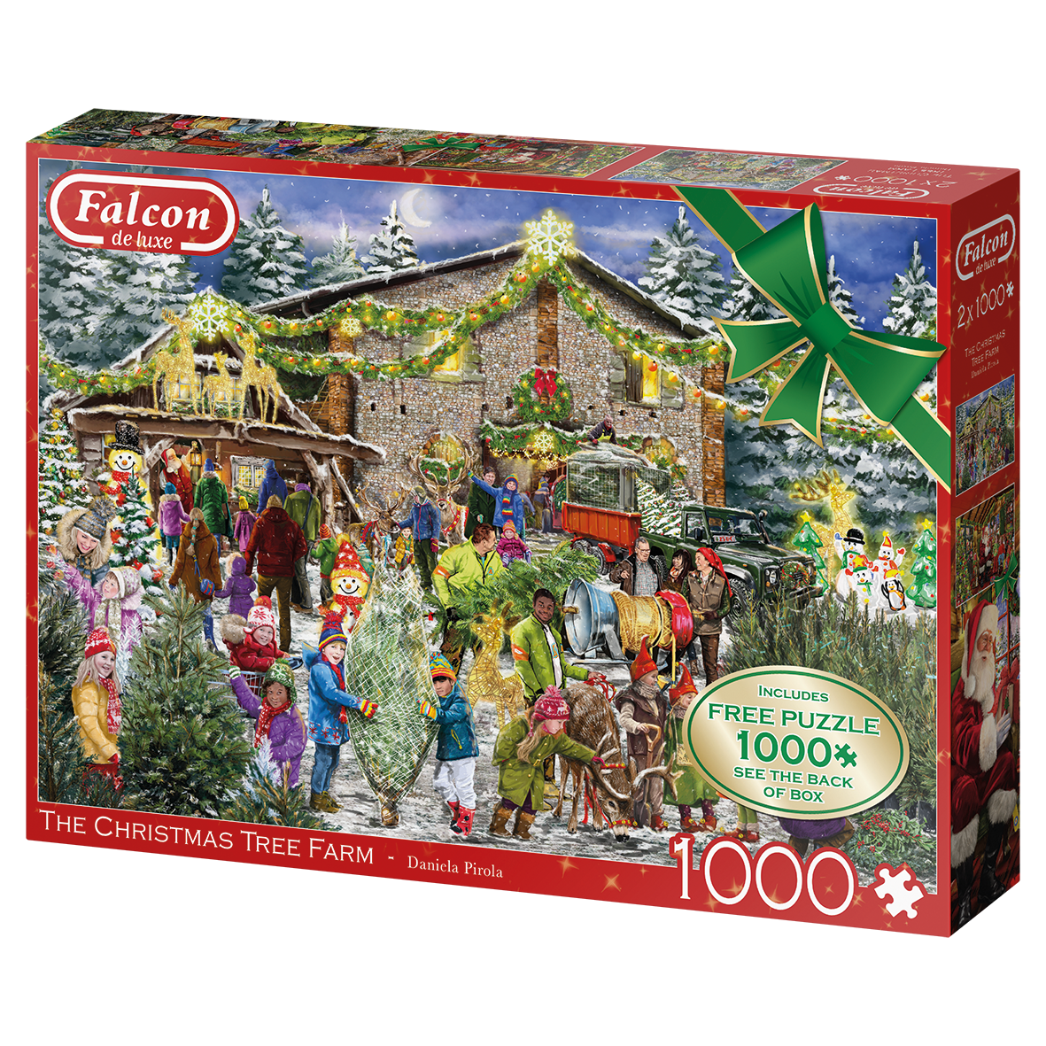 Jumbo Falcon de luxe The Christmas Tree Farm 2x1000 stukjes - Legpuzzel voor volwassenen