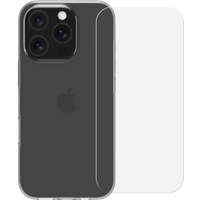 BlueBuilt Back Cover iPhone 16 Pro Transparant + Screenprotector Glas