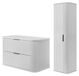 3xE living Ensemble salle de bain avec plan et colonne, blanc, 80 cm