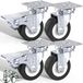 Roulettes doubles robustes, 50 mm, polyuréthane (PU), 2 pièces, avec frein