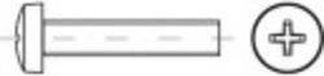 TOOLCRAFT Vis à tête cruciforme M4 6 mm Phillips DIN 7985 Acier zingué 200 pièce(s)