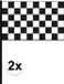 Merkloos / Sans marque Finish vlag zwaaivlag - 2x - 30 x 45 cm - Race thema feestartikelen - Race vlaggen - Formule 1 vlag