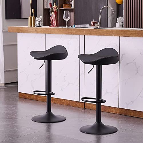 Kidol & Shellder Barkrukken Set van 2 Zwart - 360° Draaibaar - Verstelbaar