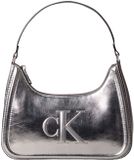 Calvin Klein Bold Monogram Metall Schoudertas 43 cm zilver metallic