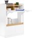 SoBuy FWT109-WN Bureau - Blanc Pliant avec Étagères & Composite de Bois