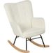 Fauteuil à bascule en laine bouclée blanche, structure acier 71x98x101 cm