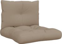 vidaXL Palletkussens 2 stuks stof taupe