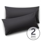 Blumtal - Set Van 2 Kussenslopen - Superzachte Premium Jersey Kussenhoes - 100% Katoen - 40 x 60 cm - Antraciet