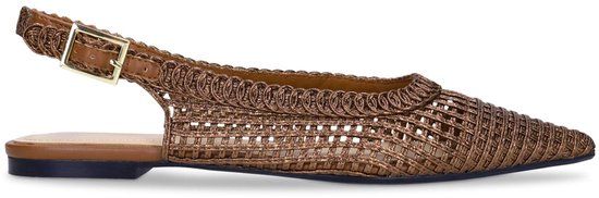 Manfield Dames Bronzen Gevlochten Slingbacks Maat 37