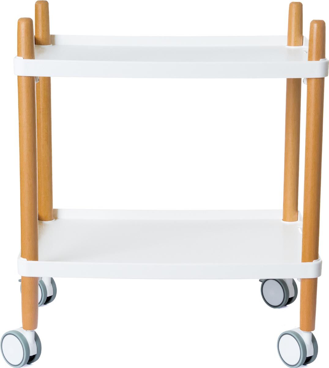Paper Flow Trolley met 2 legplanken, uit hout, wit