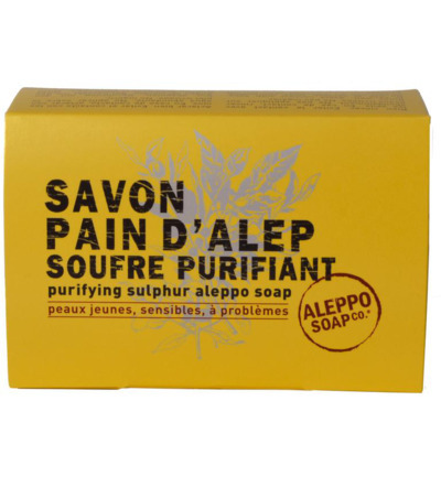 Aleppo Soap Co Aleppo zeep met zwavelbloem in doosje 150G