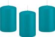 Trend Candles Cilinderkaars/stompkaars - 12x - turquoise - 5 x 8 cm - 18 branduren