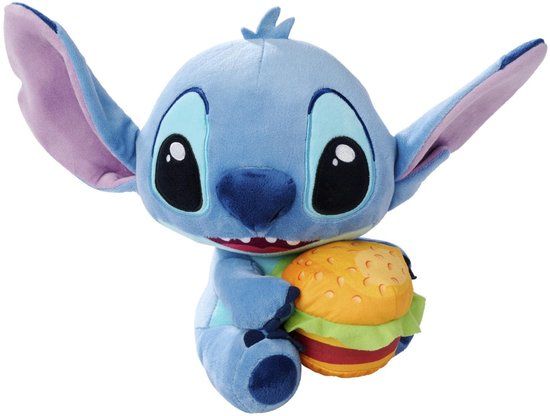 Simba Toys Lilo & Stitch Stitch Burger Pluche Figuur - Blauw