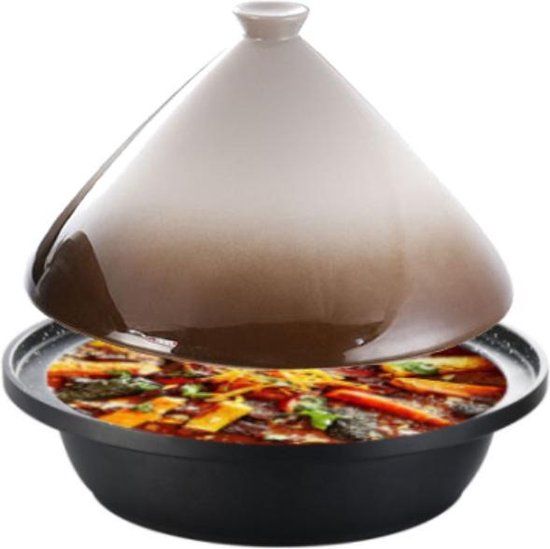 CUILINA Tajine Ø 30 cm - Zwart - Geschikt voor alle warmtebronnen, inclusief inductie