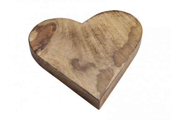 Chic gifts Serveerplank hart 26 x 26 x 3 cm mango hout