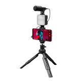 CASR LED-projector, spot, met statief en microfoon, zwart