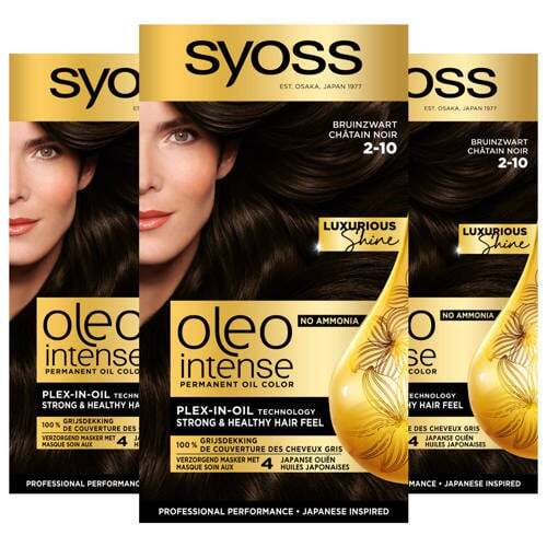 Syoss Syoss Oleo Intense haarkleuring - voordeelverpakking - 2-10 Bruinzwart