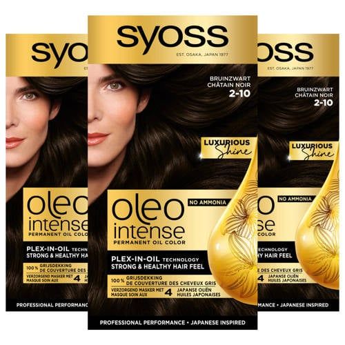 Syoss Oleo Intense haarkleuring - 2-10 Bruinzwart - Voordeelverpakking