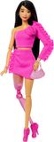 Barbie Deluxe Stijl - Roze set met topje en rok - Barbiepop met beenprothese