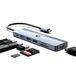 USB C HUB, USB-docking, USB-adapter docking, ultraslanke draagbare data-hub, 7-in-1 USB HUB met 4K HDMI, 100 W PD, USB 3.0, 2 USB 2.0, SD/TF kaartlezer, compatibel met Windows