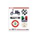 4R Quattroerre.it Lambretta Autocollants pour scooters, 6 pièces, prédécoupés, résistants à l'eau, résistants aux UV, fabriqués en Italie, produit sous licence officielle, 160 x 135 mm