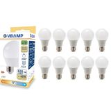 LED-lamp, standaard A60, E27-fitting, 9W (806 lumen komt overeen met 60W), natuurlijk wit licht 4000K, SMD-technologie, bundel van 200°, verpakking van 10 lampen
