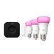 Philips Hue Starterkit - Lumière Blanche et Colorée - 1 Bridge Pro - 3 Lampes E27 1100 Lumen - 1 Dimmer Switch