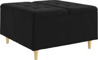 vidaXL Ottoman - Zwart - 80 x 80 x 45 cm - Fluweel