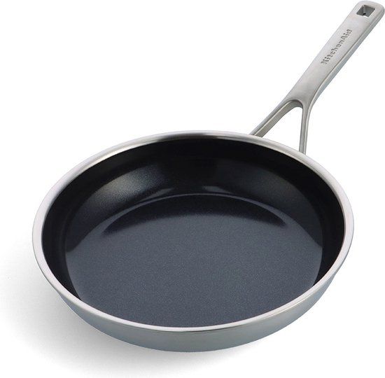 KitchenAid Multi-Ply Koekenpan ø24cm - RVS - Keramische anti-aanbaklaag - PFAS-vrij