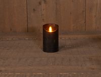 Anna's Collection Bougie LED - Noir - 7.5x12.5cm - Avec Flamme Mobile