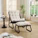 FloraGrace Fauteuil de salon avec repose-pieds 65 x 78 x 86 cm - Blanc