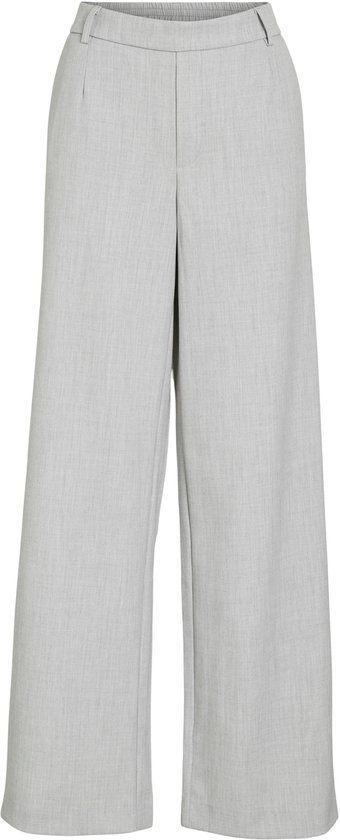 VILA wide-leg broek VIVARONE high waist Light Grey Melange