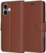 Techsuit Hoesje geschikt voor Apple iPhone 17 - Leather Folio Book Wallet Case - Bruin