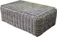 AVH-Collectie Las Palmas lounge tuintafel 120x75x43,5 cm rotan/hout/glas beige/rotan