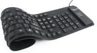 Gembird KB-109F-B - Siliconen - QWERTY - US Layout - Zwart
