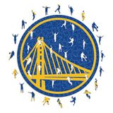 Iconic Puzzles Golden State Warriors Logo Puzzel van hout, officieel gelicentieerd NBA, 100% duurzaam, cadeau voor volwassenen en kinderen, maat S, 150 stukjes