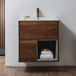 Hudson Reed Hoxton meuble lavabo suspendu avec niche – 61,2 cm – Avec lavabo effet marbré – Chêne foncé – Design moderne