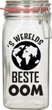 Bellatio Decorations Cadeau voorraadpot/snoeppot - oom - glas - 12 x 7 cm - 1,5 liter