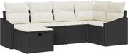 vidaXL Bank loungeset 2 places Noir/Crème Polyrotin