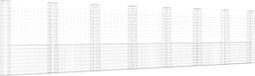vidaXL Schanskorf U-vormig met 8 palen 860x20x200 cm ijzer
