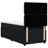 vidaXL Boxspring met matras fluweel zwart 200x200 cm