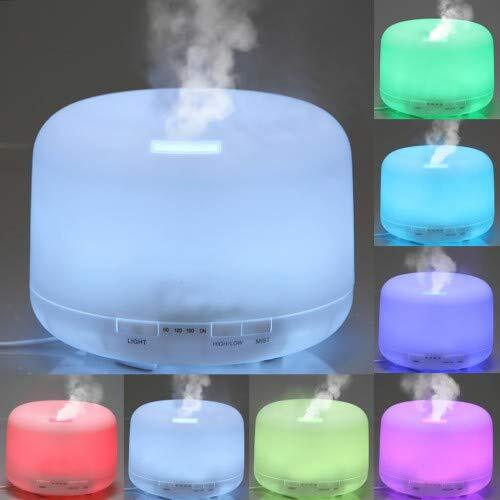 tempo di saldi TEMPO DI SALDI Aroma-diffuser 500 ml met ledverlichting in 7 kleuren en timer luchtbevochtiger