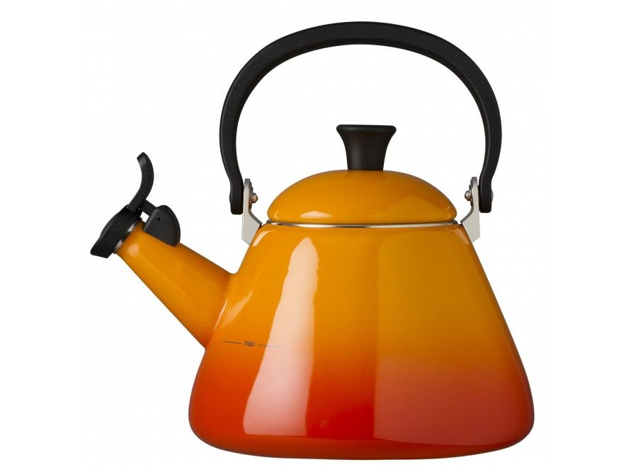 Le Creuset Kone Fluitketel - 1.6L - Black, Orange, Red